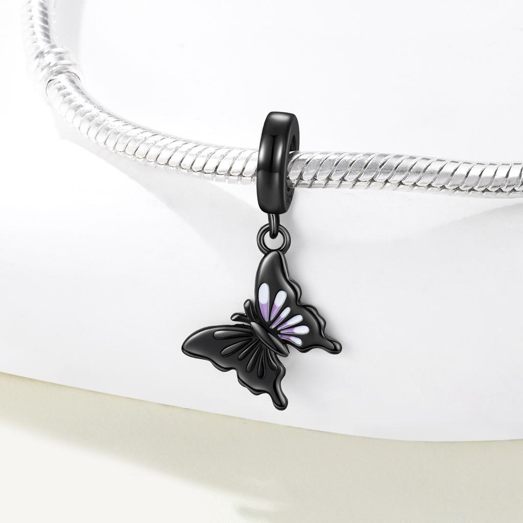 Copper Black Butterfly Y2K Style Original Pendants Bracelet Charms Jewelry Party Beads Diy Gifts Accessory