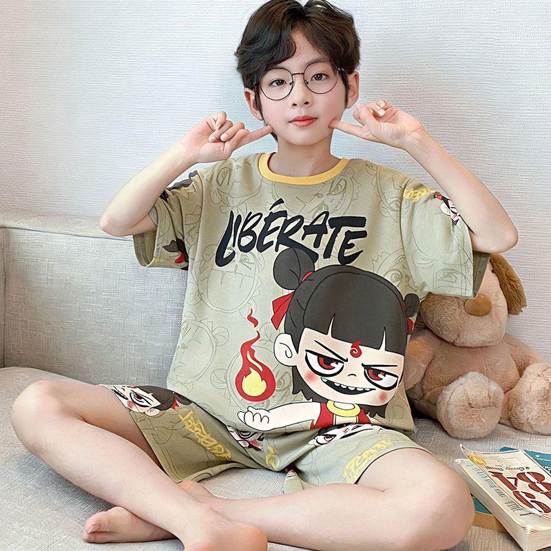 Astronaut Boys Summer Pajama Set - Short Sleeve & Pants for Kids & Teens