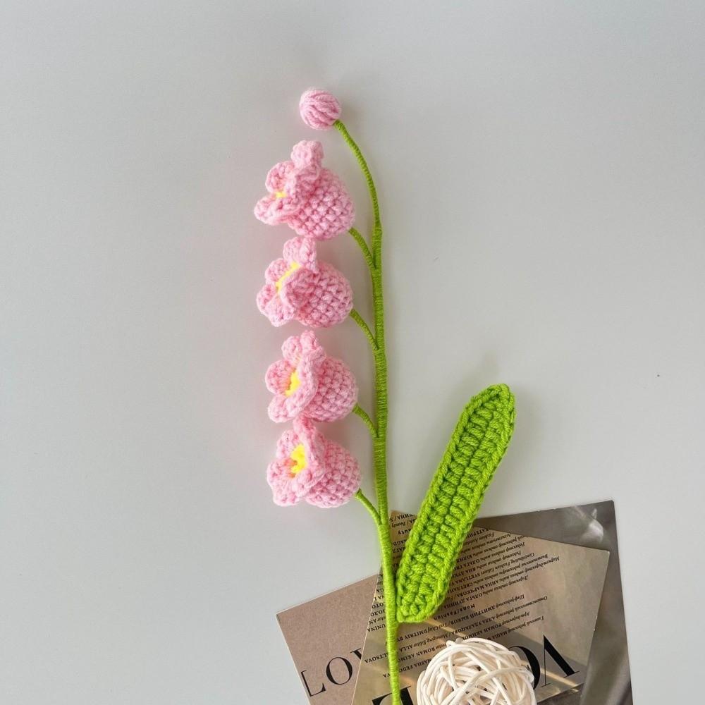 1pc Hand-woven Lily of the Valley Crochet Flowers Artificial Knit Fake Flowers  Party Wedding