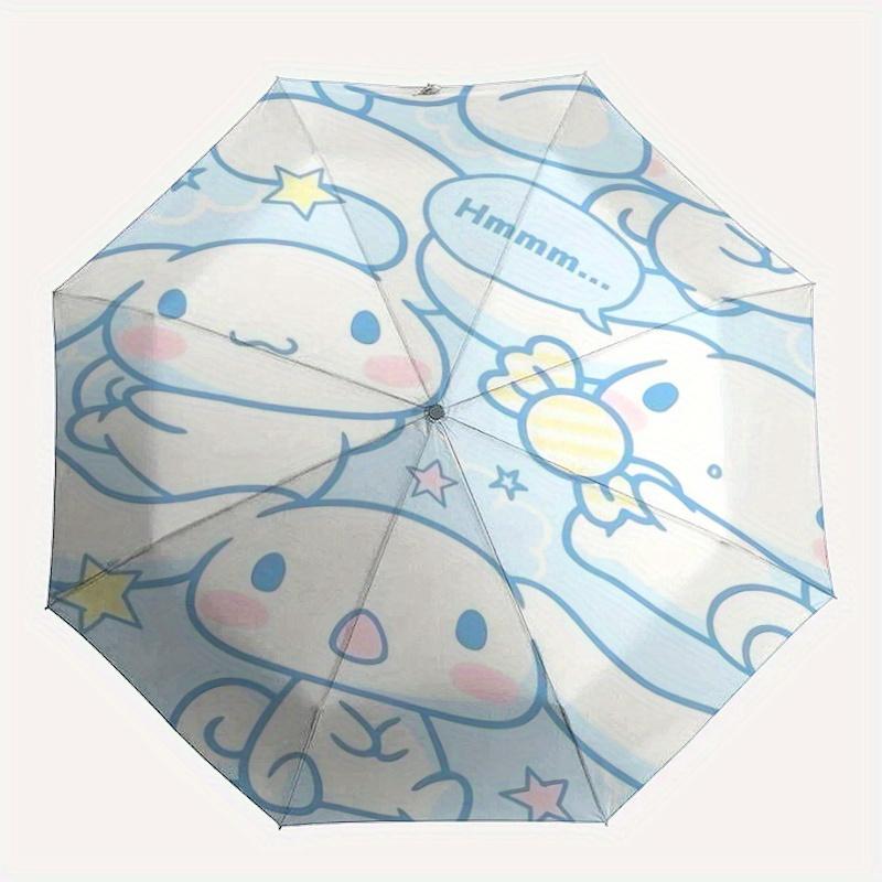1pc Blue Cute Cinnamoroll Automatic 3-Fold Umbrella Design, Cute Cartoon Pattern, Portable Outdoor Umbrella, Perfect, Holiday Gift for fans.S007
