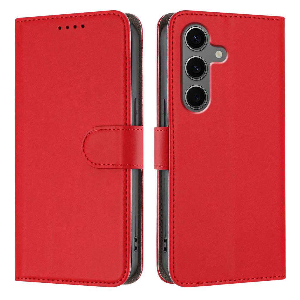 For Samsung Galaxy S25+/Galaxy S24+ Leather Case Solid Color Phone Cover with Wallet