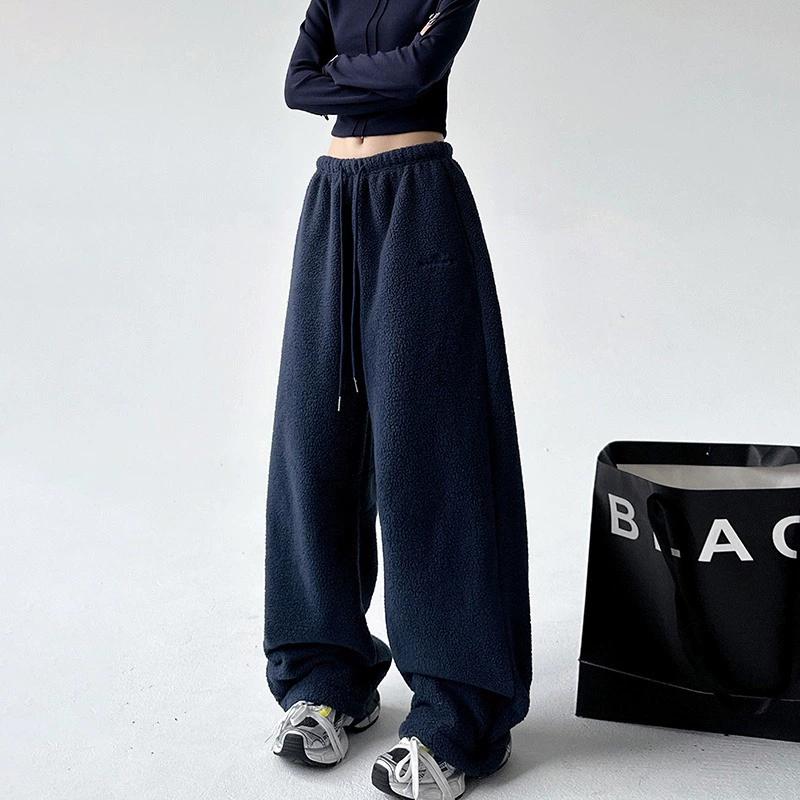 

Men s Winter Fleece-Lined Thermal Casual Pants Relaxed-Fit Loose-Cut Long Pants L темно-синього кольору
