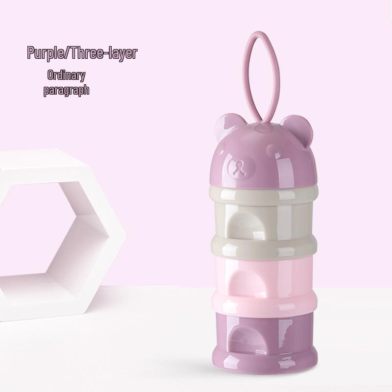 Portable Large-Capacity Baby Milk Powder Box - Airtight, Multilayered, Compartmentalized Storage