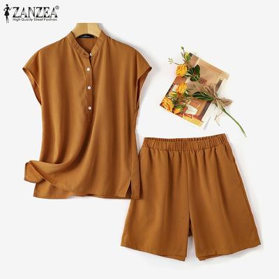 Short Sleeve Blouse and Shorts Summer Two Piece Suit Sets