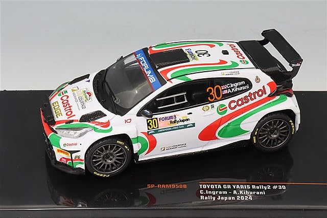 IXO Toyota GR Yaris Rally 2 Castrol 2024 Rally Japan Kiulani with Light Pods 1/43 #30 C. Ingram/A.