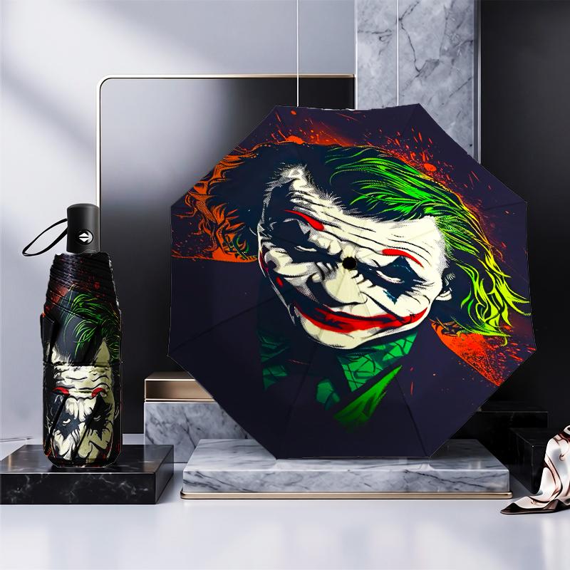 The clown's Fiery Rise Umbrella Folding umbrella, automatic umbrella 8-Frame for Travel, camping Use Gift for Halloween Christmas