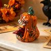 Halloween Pumpkin Decorations Evil Figurine, Ornament with Multi Eyes and Creepy Figurines Fangs, Demon Resin Statue for Party Decoration Shape