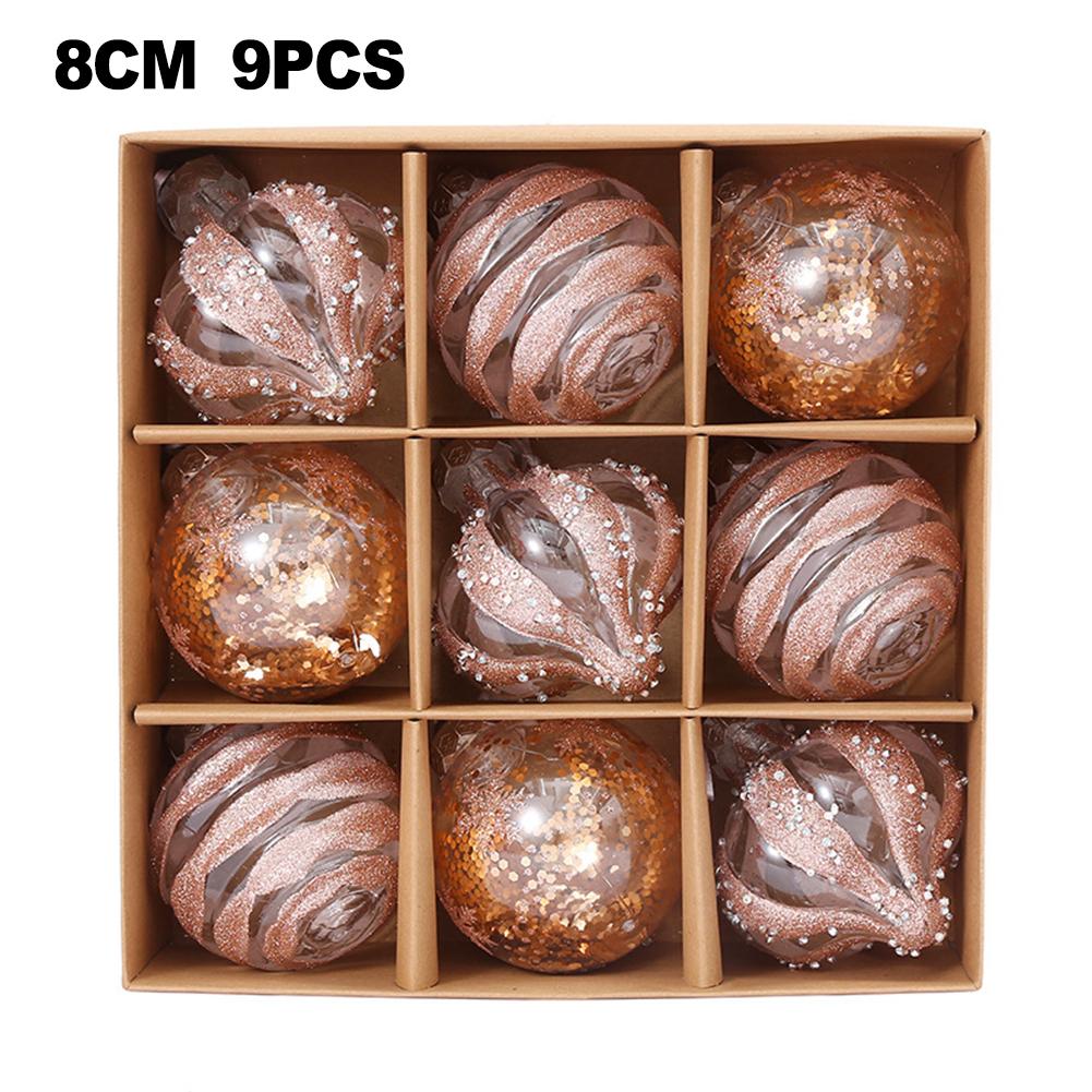 9Pcs Christmas Balls Ornaments For Xmas Christmas Tree Pendants Shatterproof Christmas Tree Decorations Hanging Ball For Party