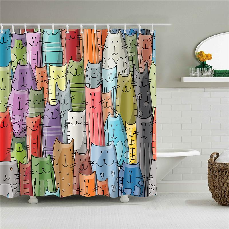 Animals Octopus Wolf Lion Seahorse Turtle Shower Curtains Bathroom Curtain Frabic Waterproof Polyester Bathroom Curtain Hooks