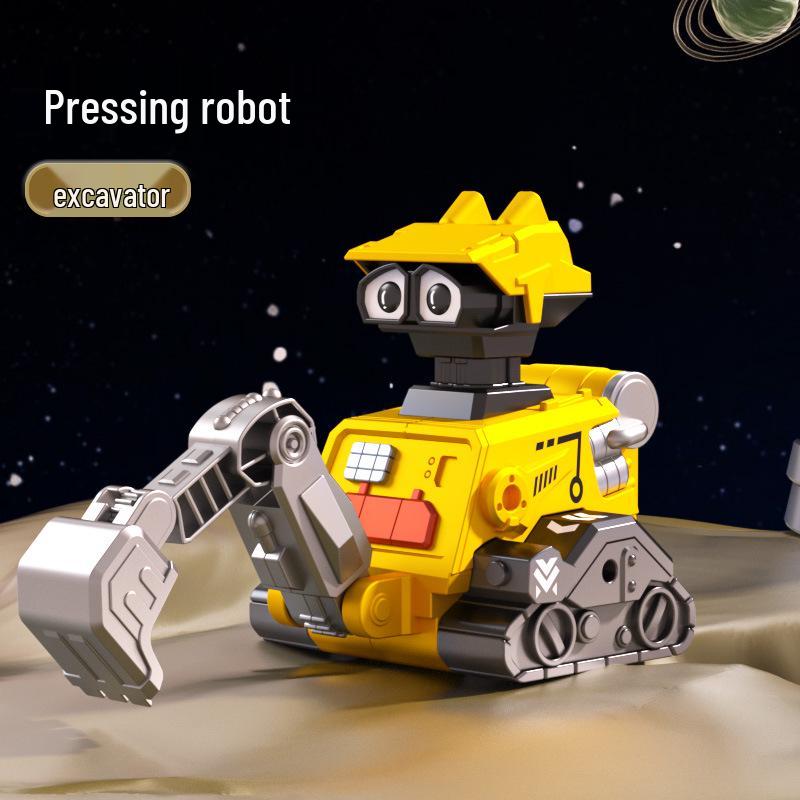 Dinosaur-Themed Pull-Back Toy Car Set: Excavator, Bulldozer & High-Speed Rail