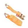 2 Set Heavy Duty Strap 8MX35MM Orange Cargo Tie Down Straps 1.5 Inch Ratchet Tensioner with 2 J