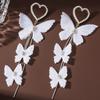 Super Fairy Fabric Butterfly Earrings Female Long Tassel Earrings Show Thin Temperament Versatile Earrings Korean New Trend