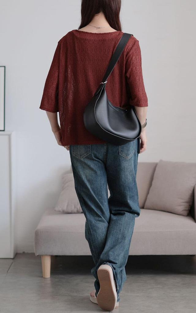 Gold Japan Plus Size Size 5L Women's Top, 5/8 Sleeve, Lace, Sheer, Stretch, Summer, Autumn, Spring, Maru-30155, Brown,