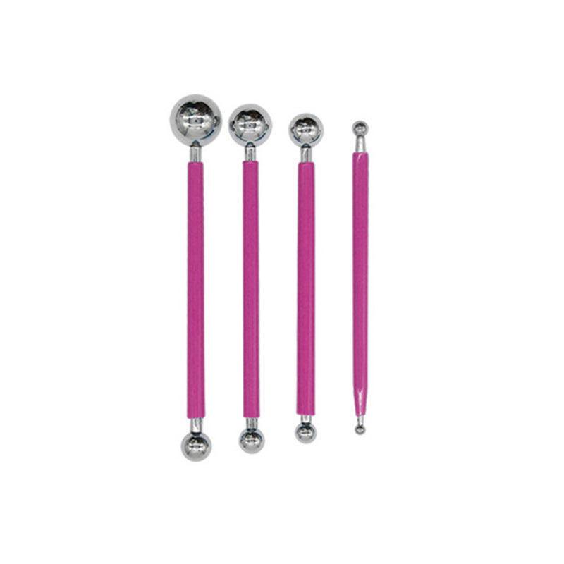Stainless Steel Modeling Tools: 4 Tools, 8 Heads, for Clay, Baking, and Grout Pressing