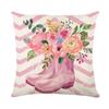 Watercolor Spring Plant Flower Pillow Cover Letter Flowers Home Cushion Cover Bedside Pillow Cover