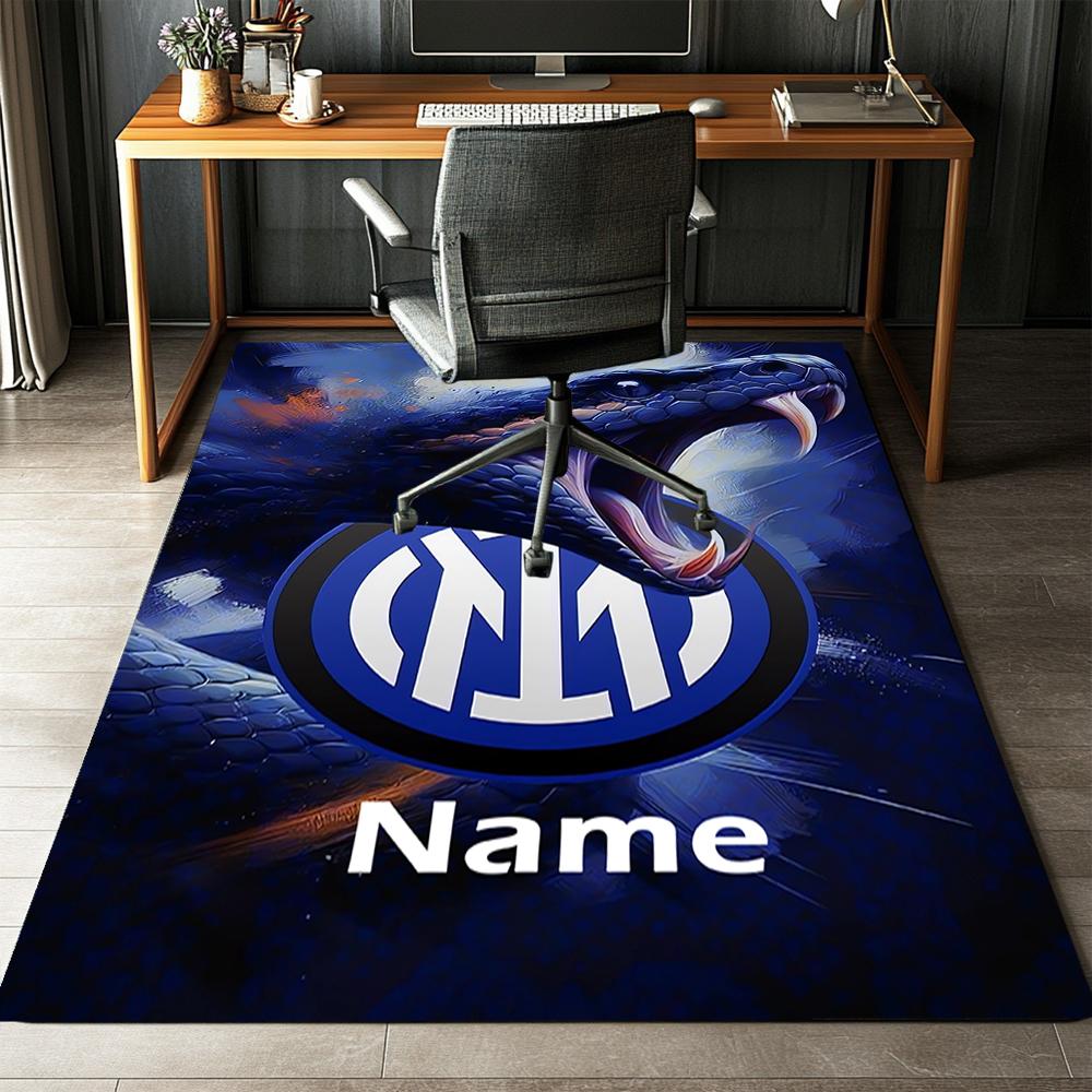 Custom Name Inter Milan Printed Carpet,Rug for Office Chair Living Room Bedroom Kitchen Room Decor Gifts.