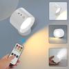 Led Double Head Wall Lamp Touch Control Remote 360° Rotatable USB Recharge Wireless Portable Night Light for Bedroom Lighting