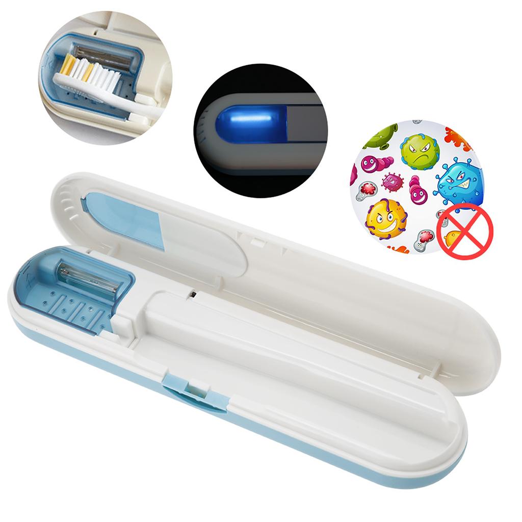UV Toothbrush Sterilizer Box Portable Toothbrush Head Clean Disinfection Sanitizer Blue