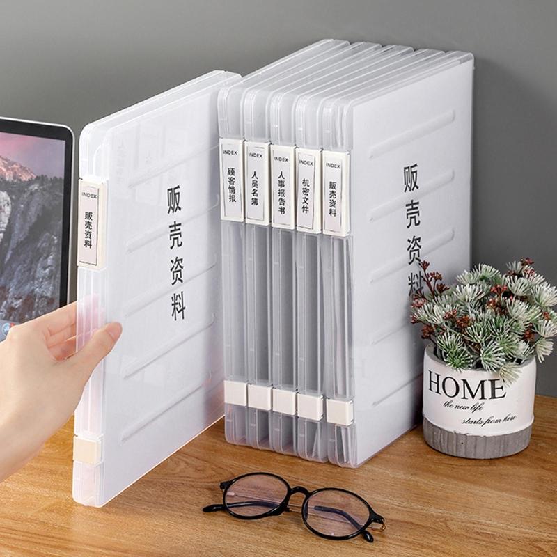 Portable A4 File Box Clear Document Storage for Case Portable Project for Case A4 Paper Organizer for Office Travel 12x9