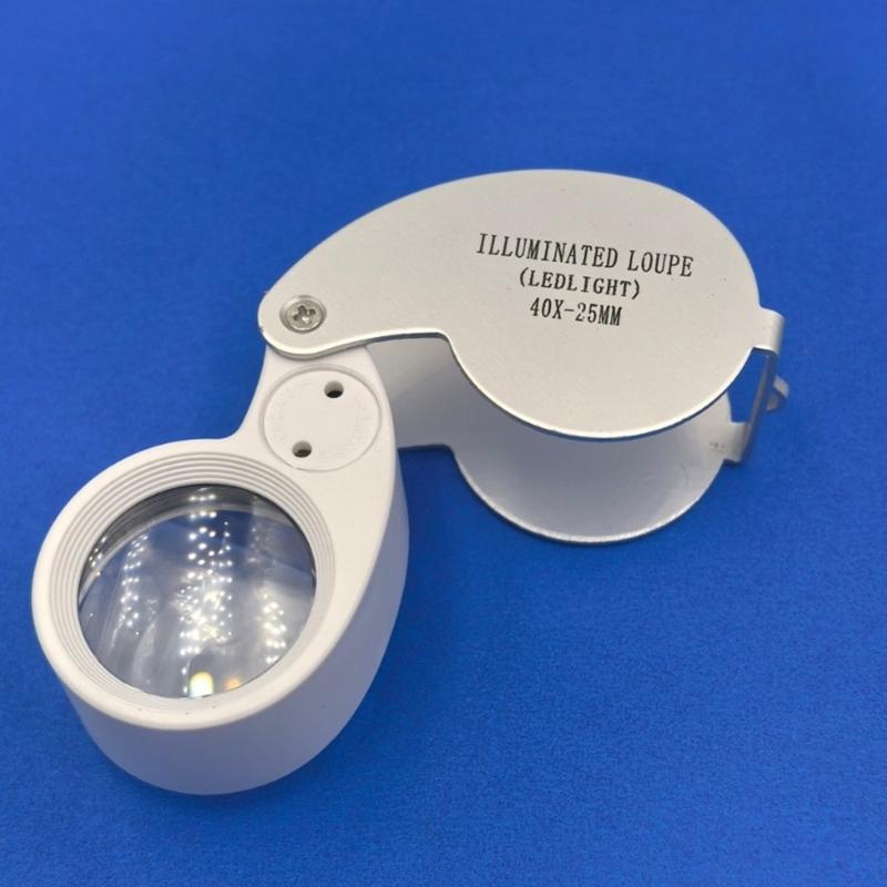 10X-20X-30X-40X Schmucklupe Vergrößerungsglas Mit Optischer Glaslinse Metallgehäuse Faltbares Design Für Edelstein Münz Briefmarken Inspektion
