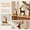 1 Pair Realistic Christmas Deer Figurine Vintage Animal Tabletop Figurine  Living Room
