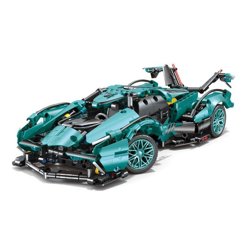 High-Technical Blue V12 Concept Sports Car Building Blocks Modelo Famoso Veículo de Corrida Montar Tijolos Brinquedos Para Crianças Presentes