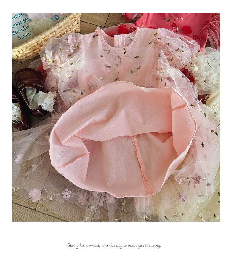 Girl's Short Sleeve Tulle Princess Dress