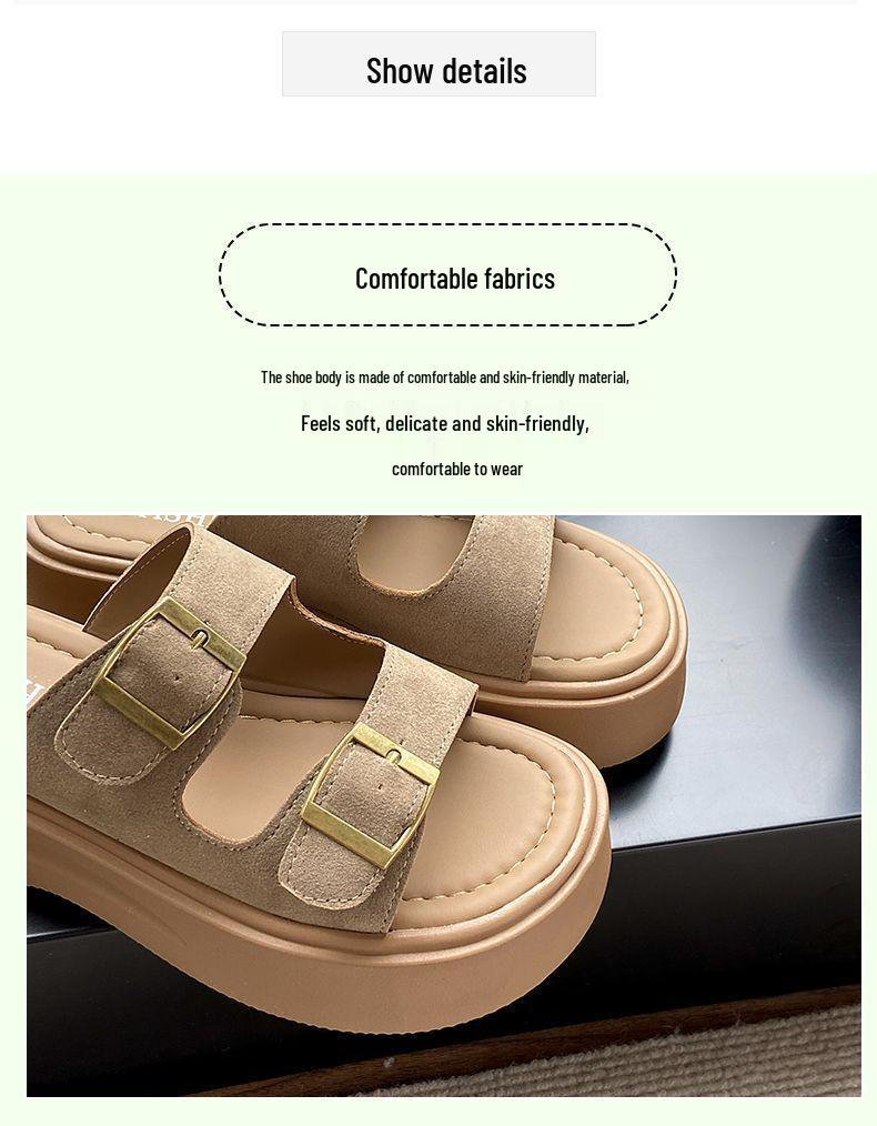 Damen Retro Sandalen mit weicher Sohle und einem Riemen - "Step on Shit" Outdoor Flats vom Influencer