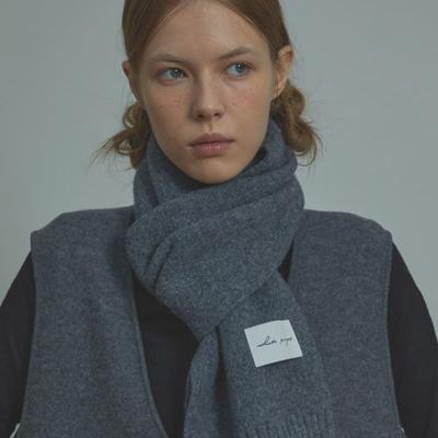 White Project VIRGIN WOOL KNIT MUFFLER_GREY