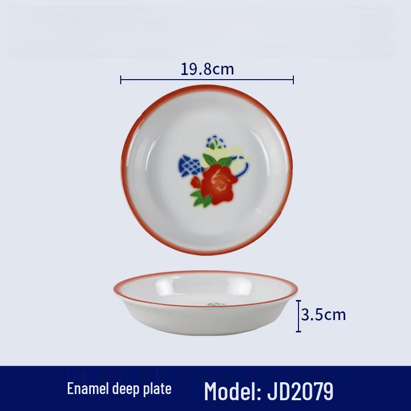 Wuhe Retro Deep Melamine Restaurant Plate