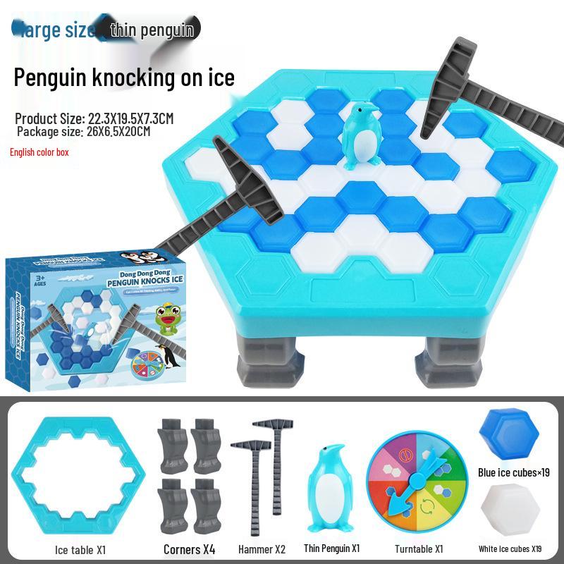 Penguin Icebreaker Balancing Tree Board Game with Face-Changing Rubik's Cube and Hidden Building Blocks - Free Shipping