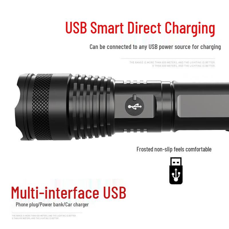 Satous High-Power Rechargeable Zoom Flashlight
