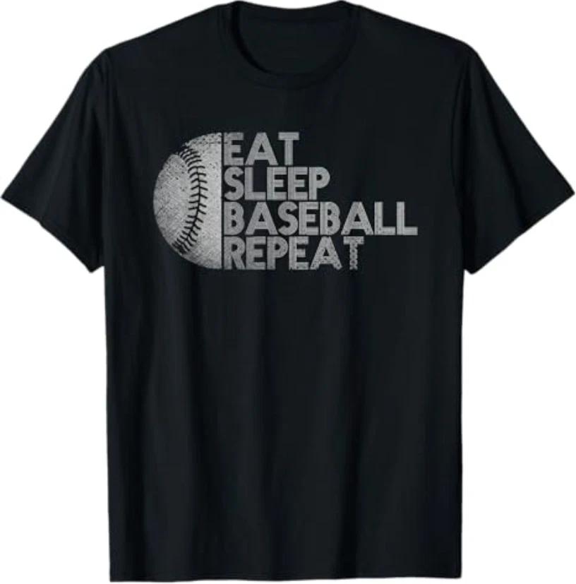 Eat Sleep Baseball Repeat Baseball Player Funny Baseball TShirt S
