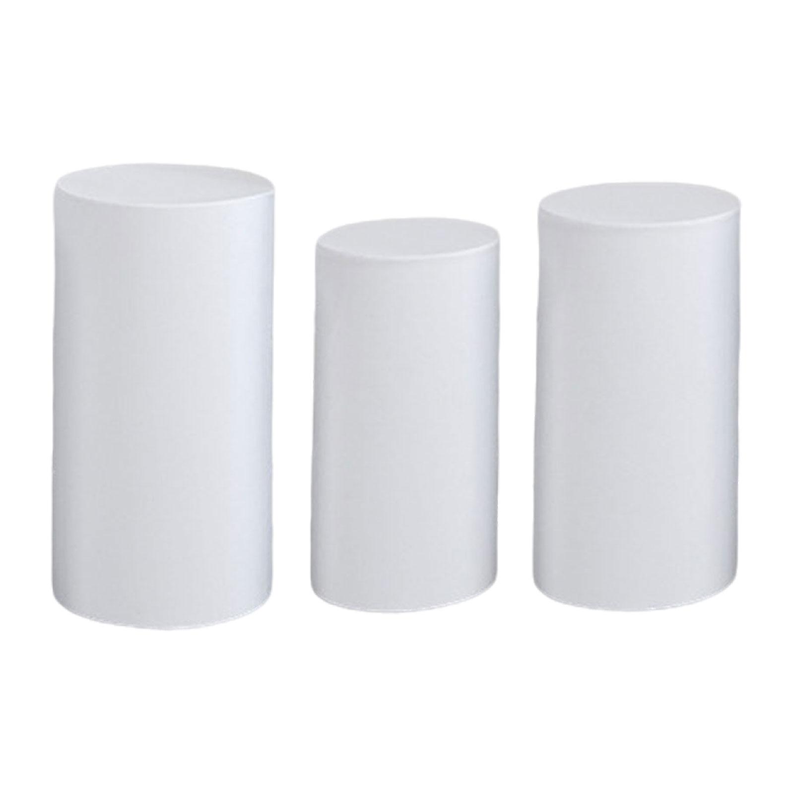 

Cylinder Dessert Pedestal Covers Elegant Polyester Cylinder Tablecloth for Birthday Party Wedding Banquet Festive Display белый