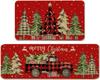 Vikama 1/2Pcs Christmas Kitchen Floor Mat Festive Atmosphere Home Decor Indoor Outdoor Area Carpet Entry Welcome Doormat