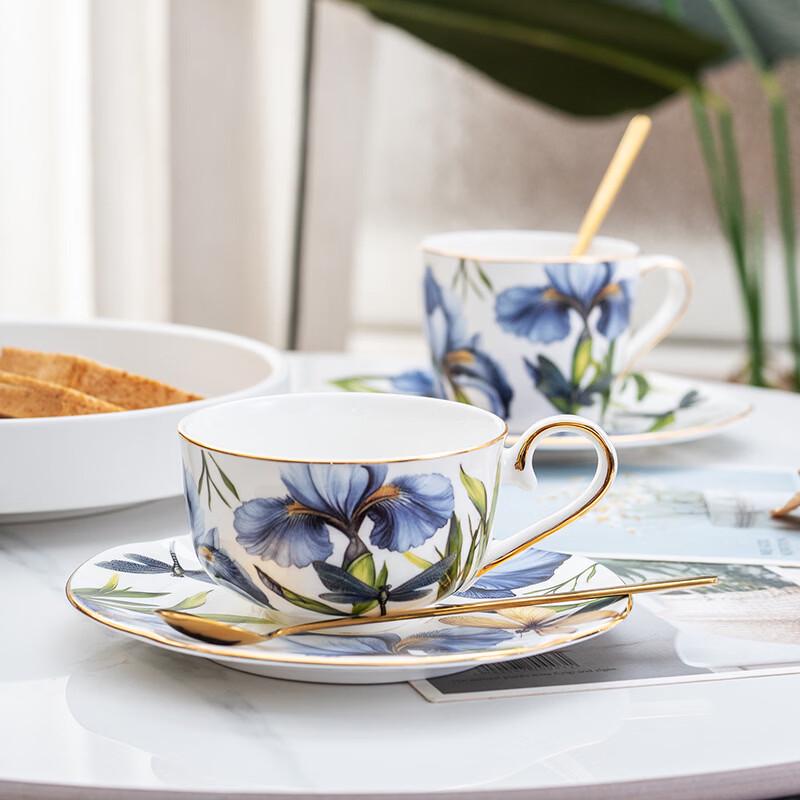 Shangqi Hand-Painted Ceramic Coffee Cup & Saucer Gift Set