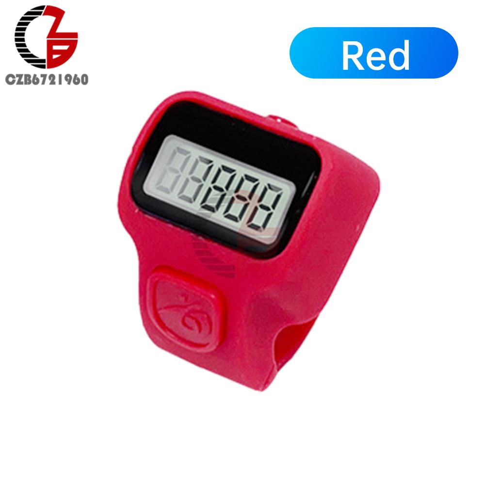 Handheld Electronic Counter Tasbih Finger Rings Tasbeeh Counter LED Display Electronic Finger Clicker Bead Timer Counting