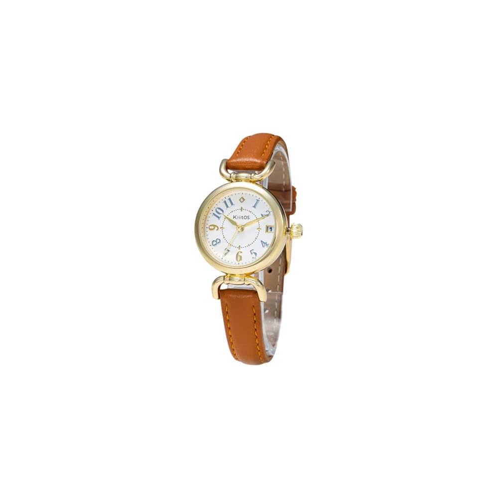 Kiitos Women s Simple Cute Watch with Date Display Nickel-Free Slim Strap Brand Warranty Camel
