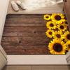 Wooden Sunflower Carpet Mat Rug Floral Pattern Home Decoration Living Room Bedroom Modern Floor Decor Home Welcome Mat