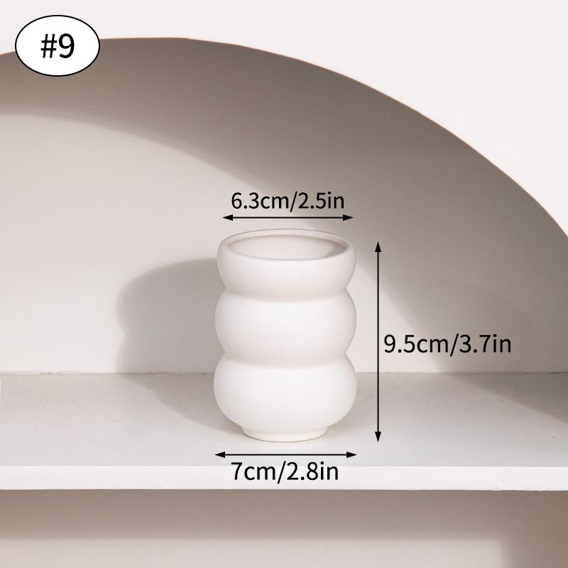 Small White Vase Ceramic Flower Vase Modern Flowerpot Table Centerpieces for Living Room Wedding/Dinner Table/Party Decoration