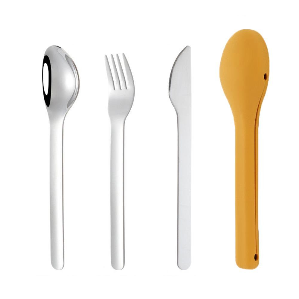 3pcs/set 304 Stainless Steel Children's Tableware Set Rust-proof Flatware Set  Camping