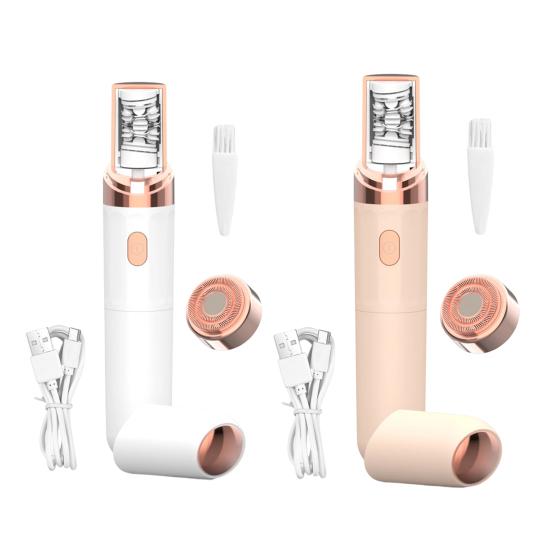 2-In-1 Electric Eyebrow Trimmer Multi-functional Painless Facial Hair Epilator Waterproof Cordless Women Brow Hair Shaver Remover