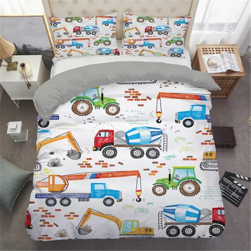 Comfortable Cartoon Pattern Duvet Cover Set With Duvet Cover And Pillowcases King Queen Twin Sizes For All Ages