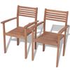 Day and Night - Day and Night Stackable Garden Chairs 2 Units Solid Teak Wood