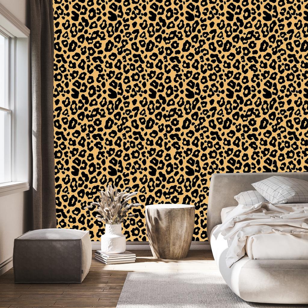 Animal Skin Wallpaper Ochre, Gold and Black for Living Room and Bedroom 50x1000