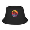 Miami Beach Palm Bucket Hat For Unisex  Fisherman Hats Casual Hunting Caps Foldable Outdoor Design Visor Hats