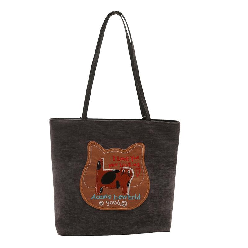 Autumn Commuting Backpack Two Backpacks Cat Women's New Style College Style Tote Bag Korean Version Large Capacity Single