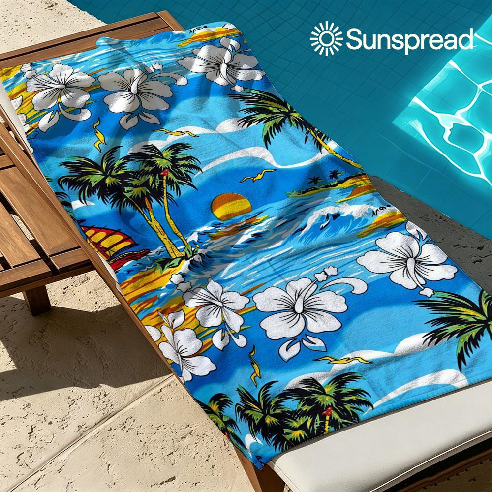 Tropical Hawaiian Beach Beach Towel Quick Drying Travel Towel Unisex Soft Comfortable Quick Dry Portable for Men Women Beach 50x100cm