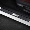 4pcs For PEUGEOT 206 207 208 306 307 308 407 408 508 RIFTER GT LINE Car Door Sill Plate Guard Stickers Carbon Fiber