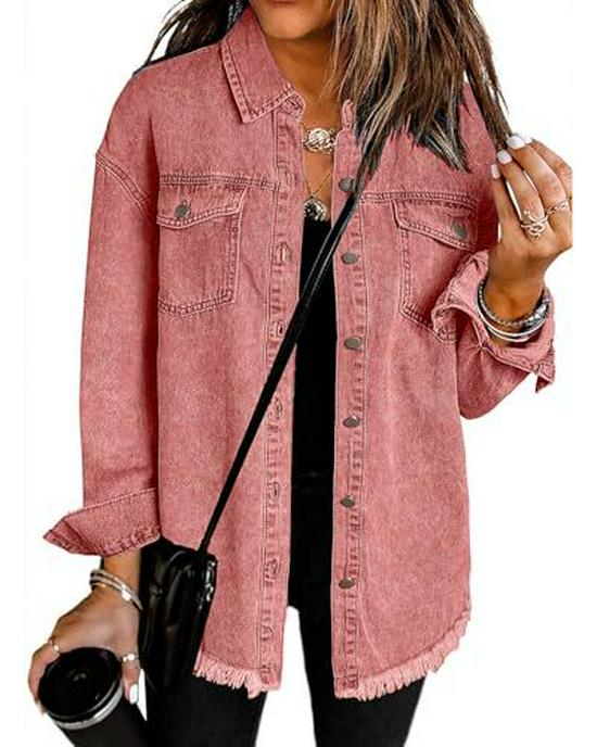 Women's Loose-Fit Brushed Denim Jacket